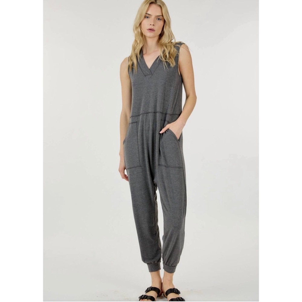 Sky Jump Charcoal Jumpsuit